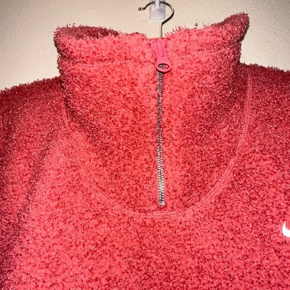Nike women’s pink therma fit teddy pull over sweatshirt jacket XL - Picture 10 of 13